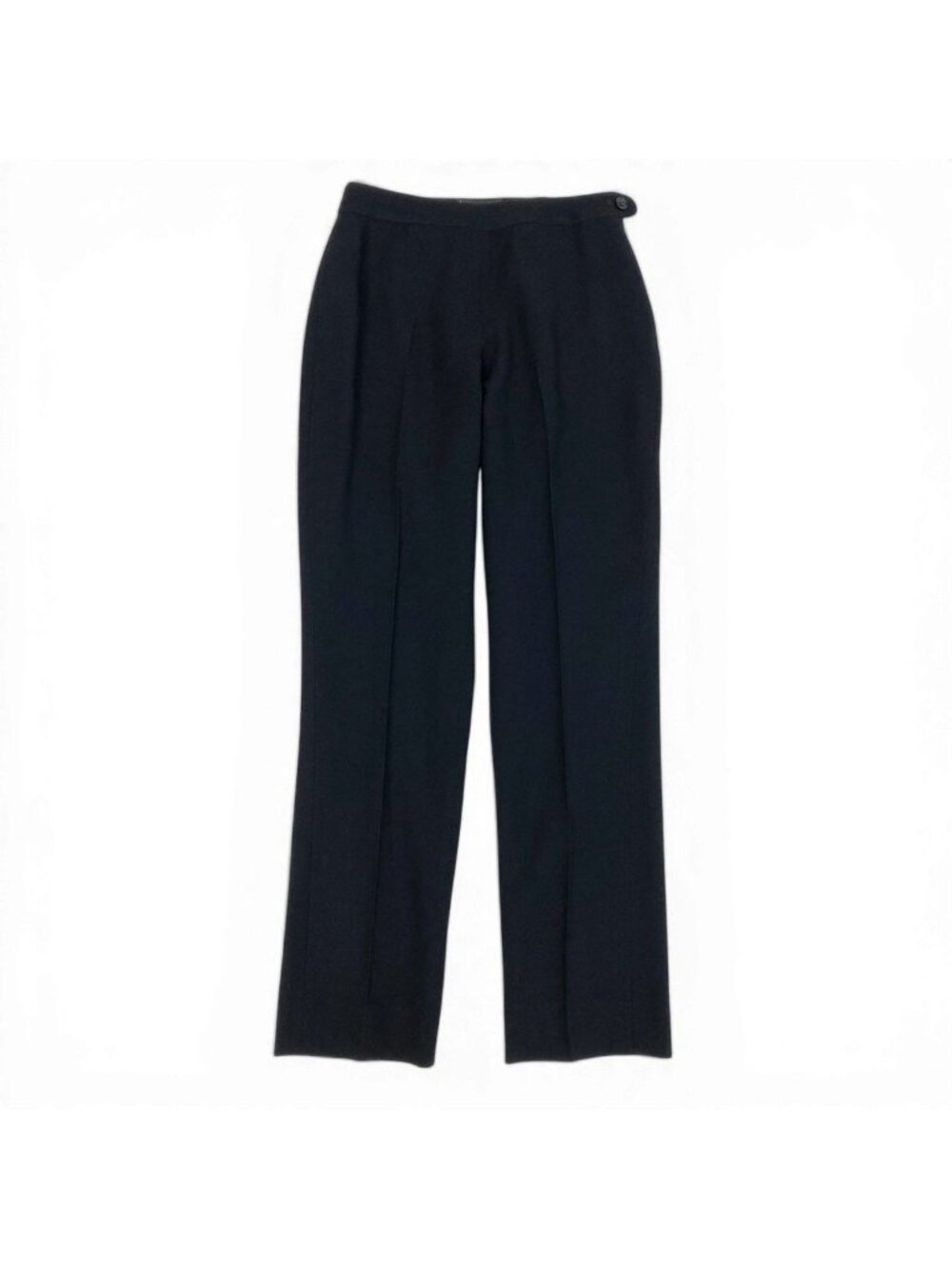 Chanel Cd9 CC Logo Button Relaxed Trousers Pants 36 Black Wool